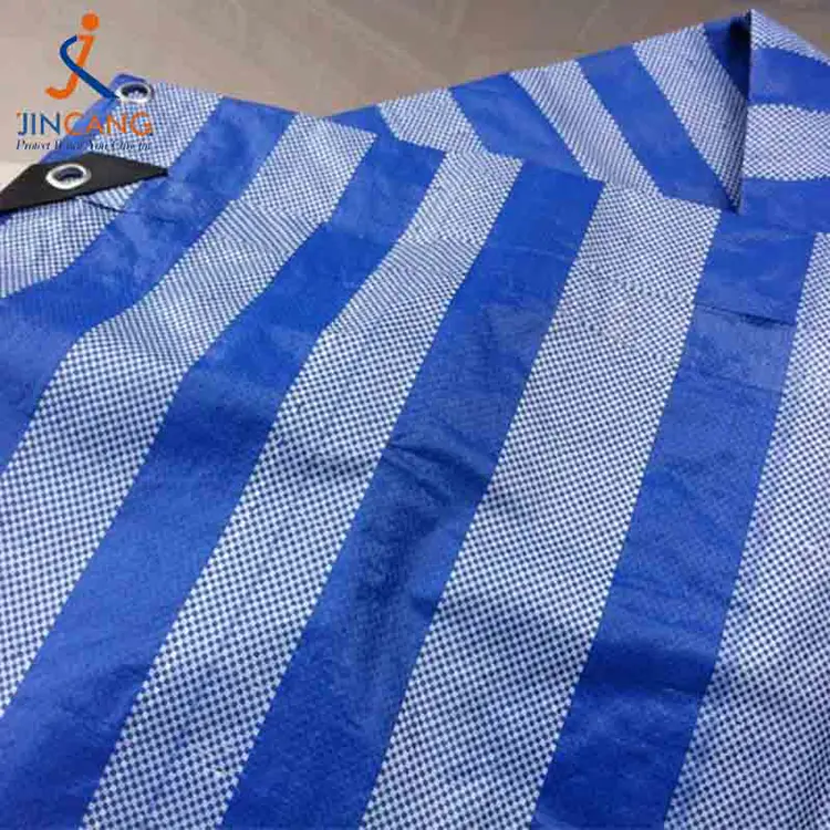 Vật liệu tái chế 100% PP Tarpaulin với Tam giác đen được gia cố