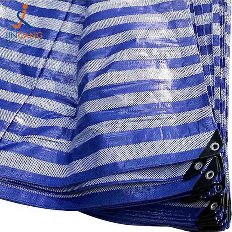 Vật liệu tái chế 100% PP Tarpaulin với Tam giác đen được gia cố