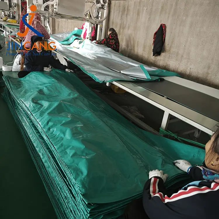 120gsm màu xanh lá bạc pe barpaulin