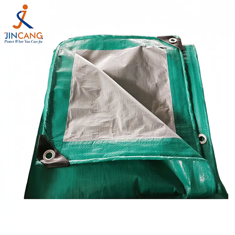 120gsm màu xanh lá bạc pe barpaulin